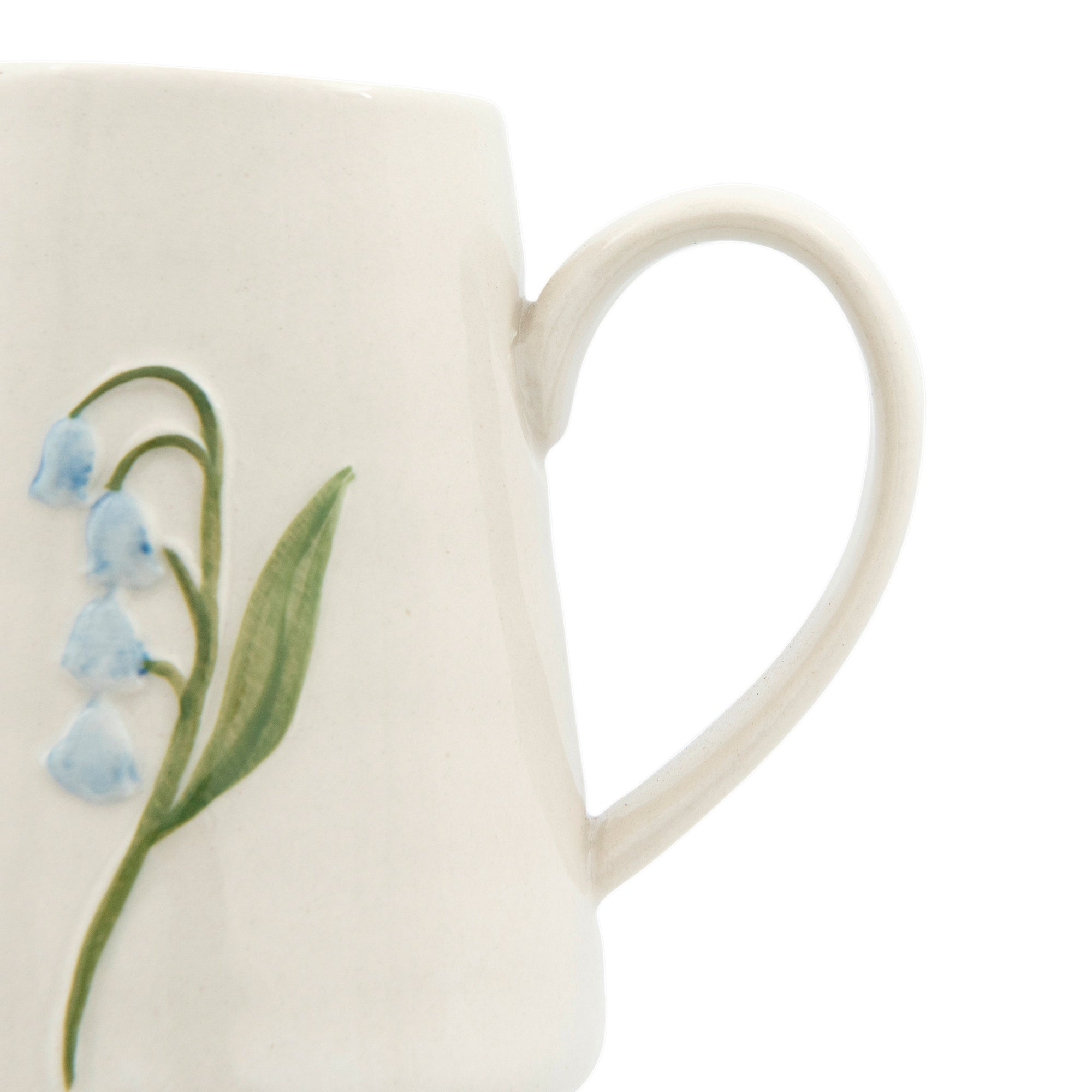 Hand-Painted Stoneware Creamer with Embossed Birds (Set of 6)